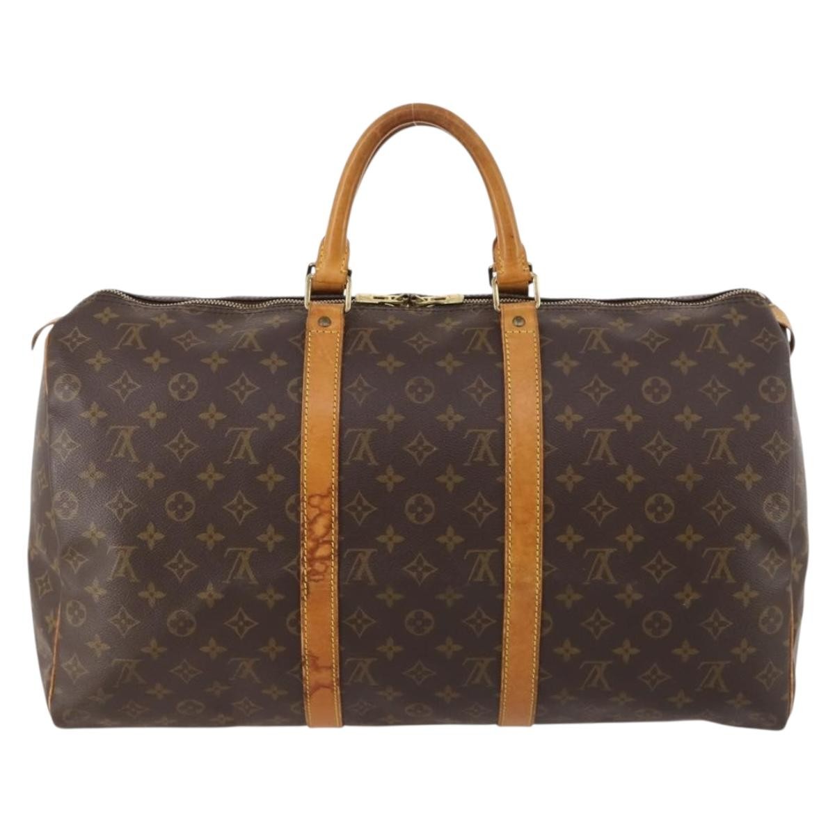Louis Vuitton Keepall Bag Monogram Canvas Brown Canvas Travel Bag Bag (Pre-Owned)