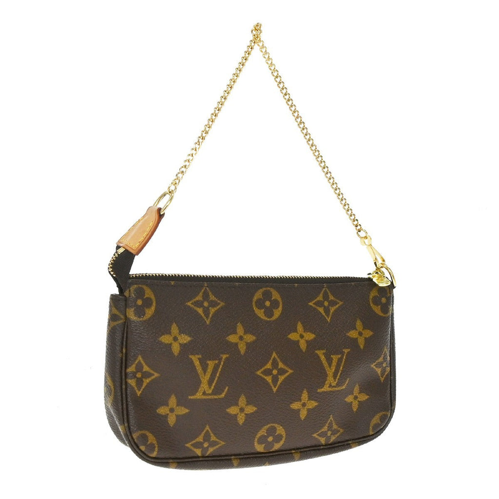 Louis Vuitton Mini Pochette Accessoires Canvas Brown Canvas Clutche & Pouche Bag (Pre-Owned)