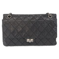 Chanel Reissue 2.55 Flap Bag Quilted Aged Calfskin Black Leather Shoulder Bag Bag (Pre-Owned)