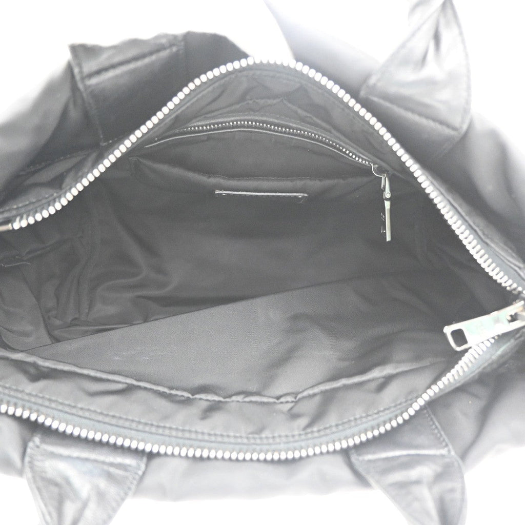Prada Convertible Double Tote Tessuto Black Nylon Handbag (Pre-Owned)