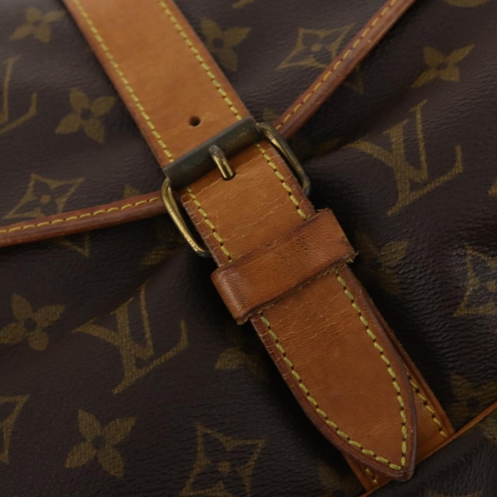 Louis Vuitton Saumur Handbag Monogram Canvas Brown Canvas Shoulder Bag Bag (Pre-Owned)