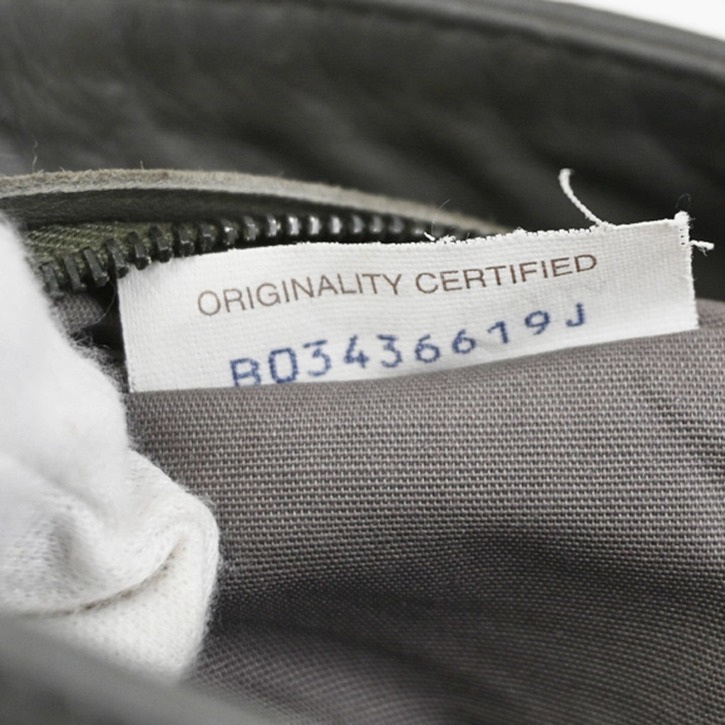 Bottega Veneta Flat Messenger Bag Intrecciato Nappa Gray Leather Shoulder Bag Bag (Pre-Owned)