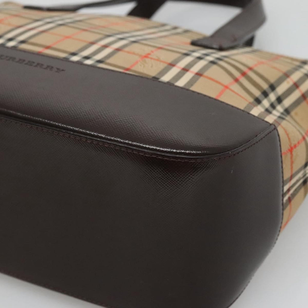 Burberry Nova Check Handbag Nova Check Canvas And Leather Beige Canvas Handbag (Pre-Owned)