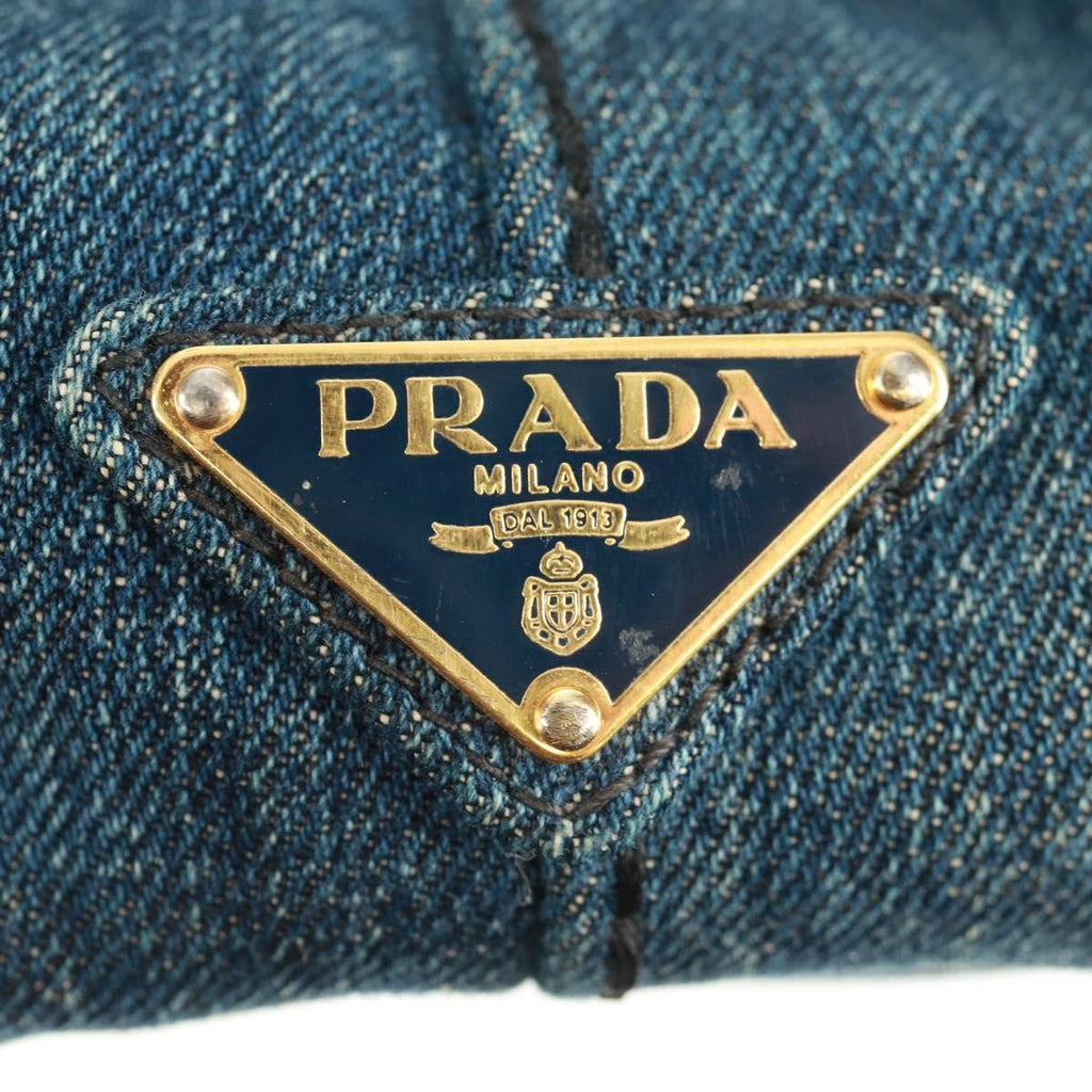 Prada Canapa Tote Denim Blue Denim_Jeans Tote Bag Bag (Pre-Owned)