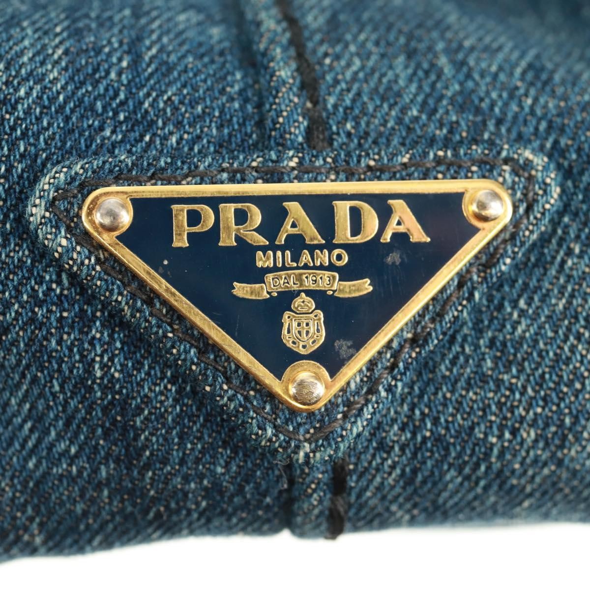 Prada Canapa Tote Denim Blue Denim_Jeans Tote Bag Bag (Pre-Owned)