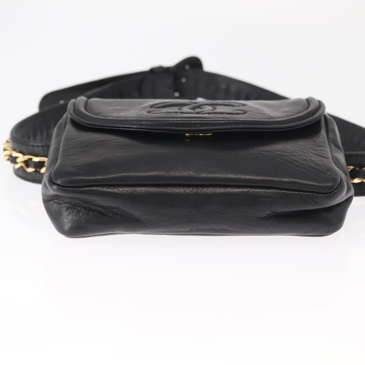 Chanel Chain Envelope Belt Bag Quilted Calfskin Black Leather Clutche & Pouche Bag (Pre-Owned)