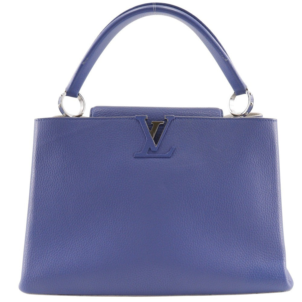 Louis Vuitton Capucines Bag Leather Blue Leather Handbag (Pre-Owned)