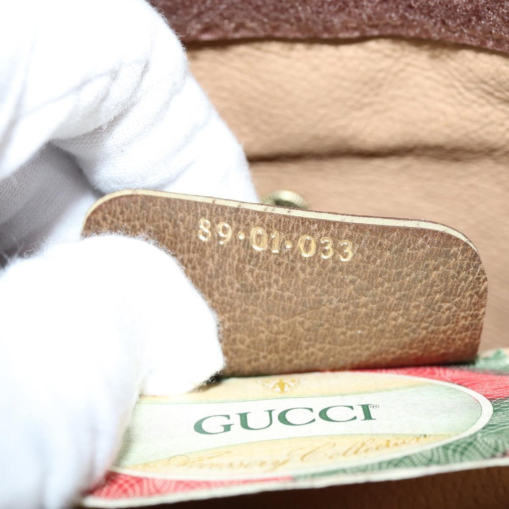 Gucci Sherry Line Pouch Canvas Beige Canvas Clutche & Pouche Bag (Pre-Owned)