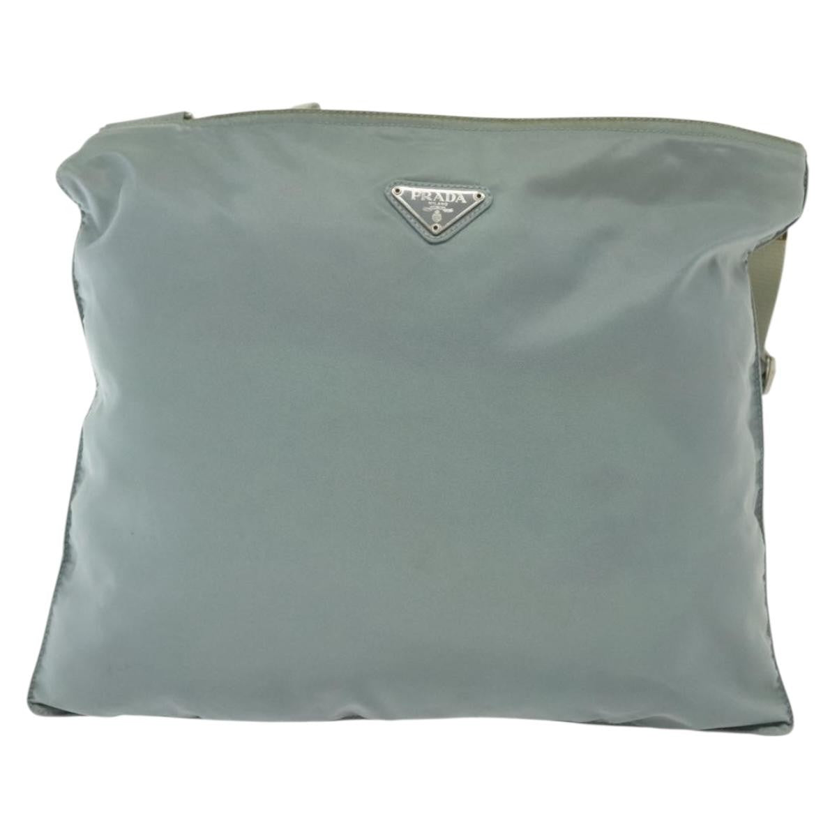 Prada Flat Messenger Bag Tessuto Blue Nylon Shoulder Bag Bag (Pre-Owned)