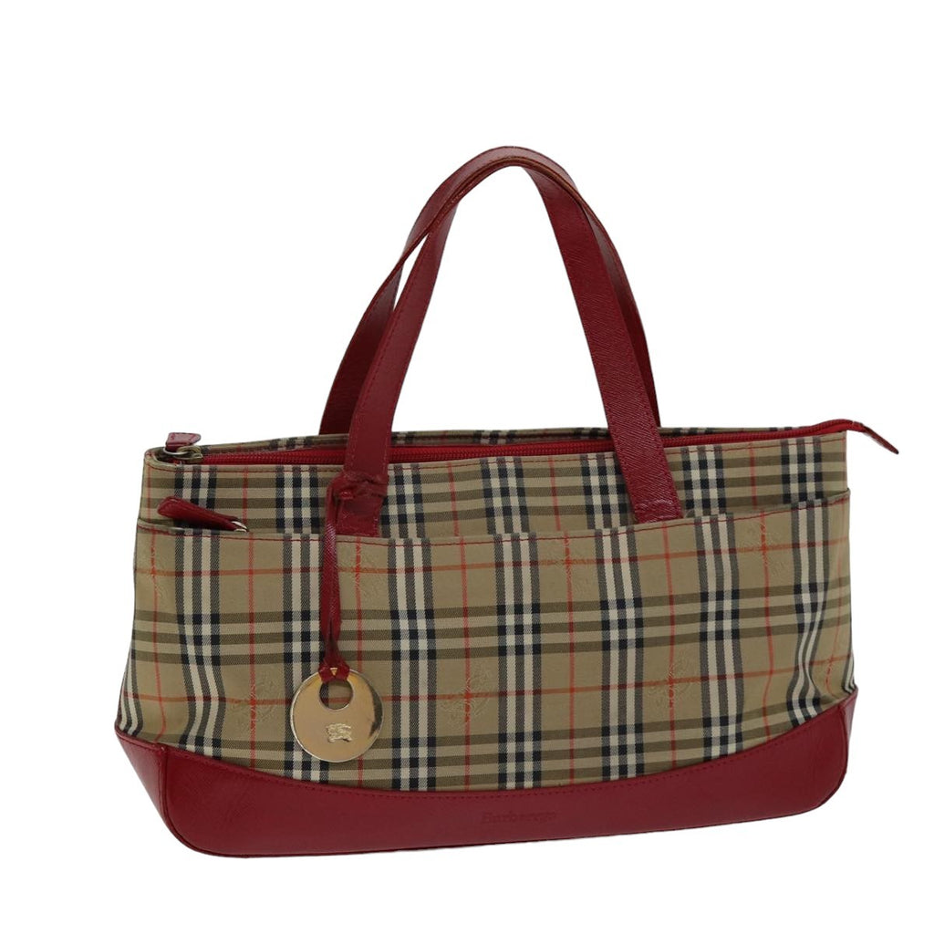 Burberry Nova Check Handbag Nova Check Canvas Beige Canvas Handbag (Pre-Owned)
