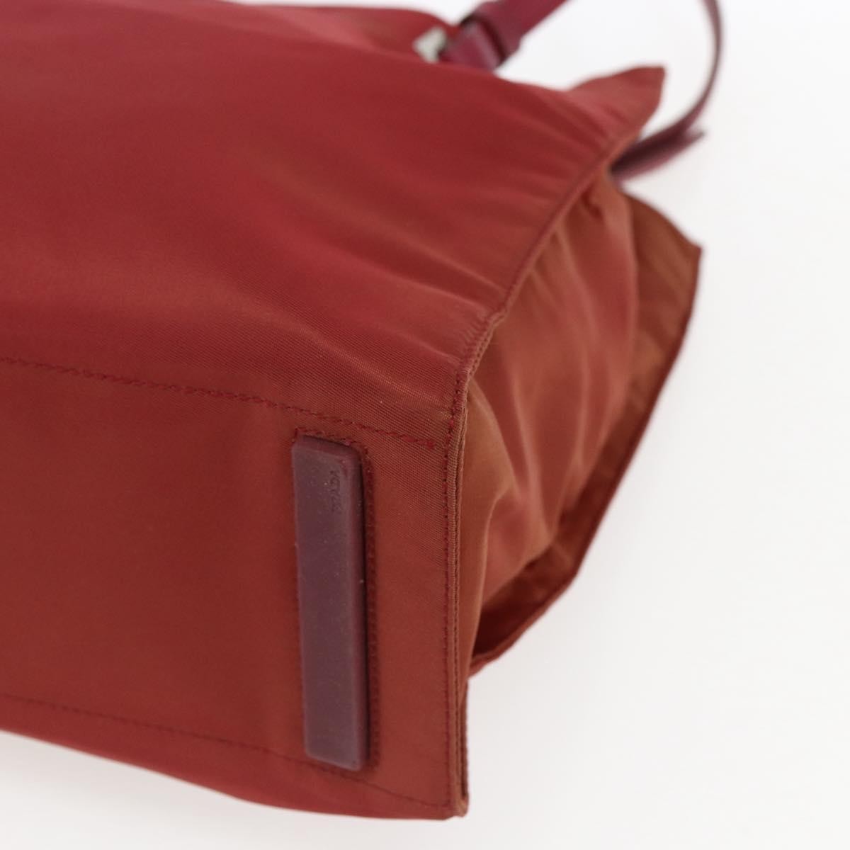 Prada Vintage Tote Tessuto Red Nylon Tote Bag Bag (Pre-Owned)