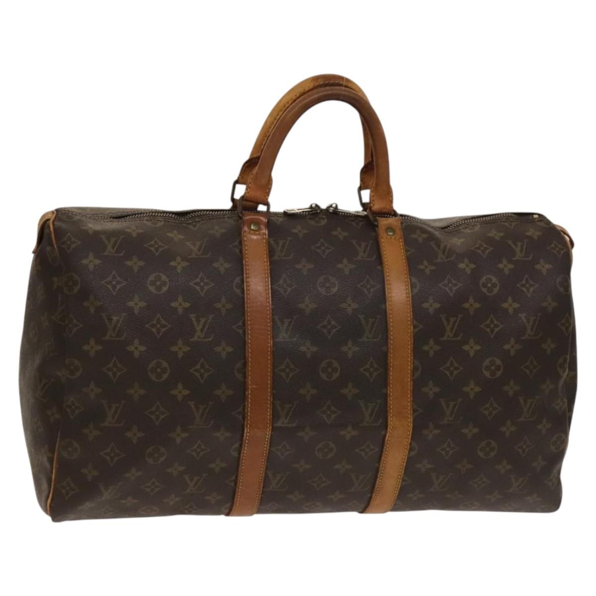 Louis Vuitton Keepall Bag Monogram Canvas Brown Canvas Travel Bag Bag (Pre-Owned)