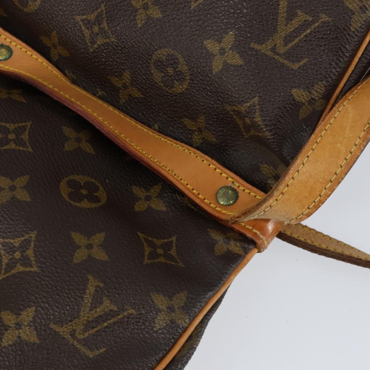 Louis Vuitton Saumur Handbag Monogram Canvas Brown Canvas Shoulder Bag Bag (Pre-Owned)