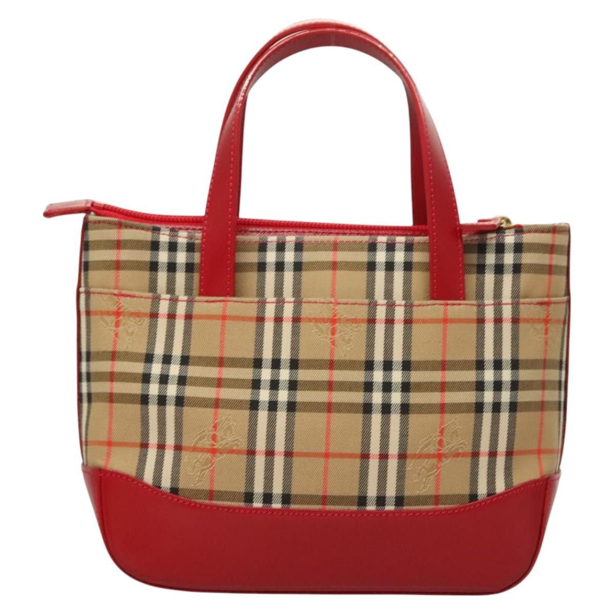 Burberry Nova Check Handbag Nova Check Canvas And Leather Beige Canvas Handbag (Pre-Owned)