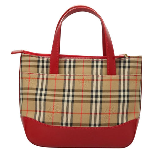 Burberry Nova Check Handbag Nova Check Canvas And Leather Beige Canvas Handbag (Pre-Owned)