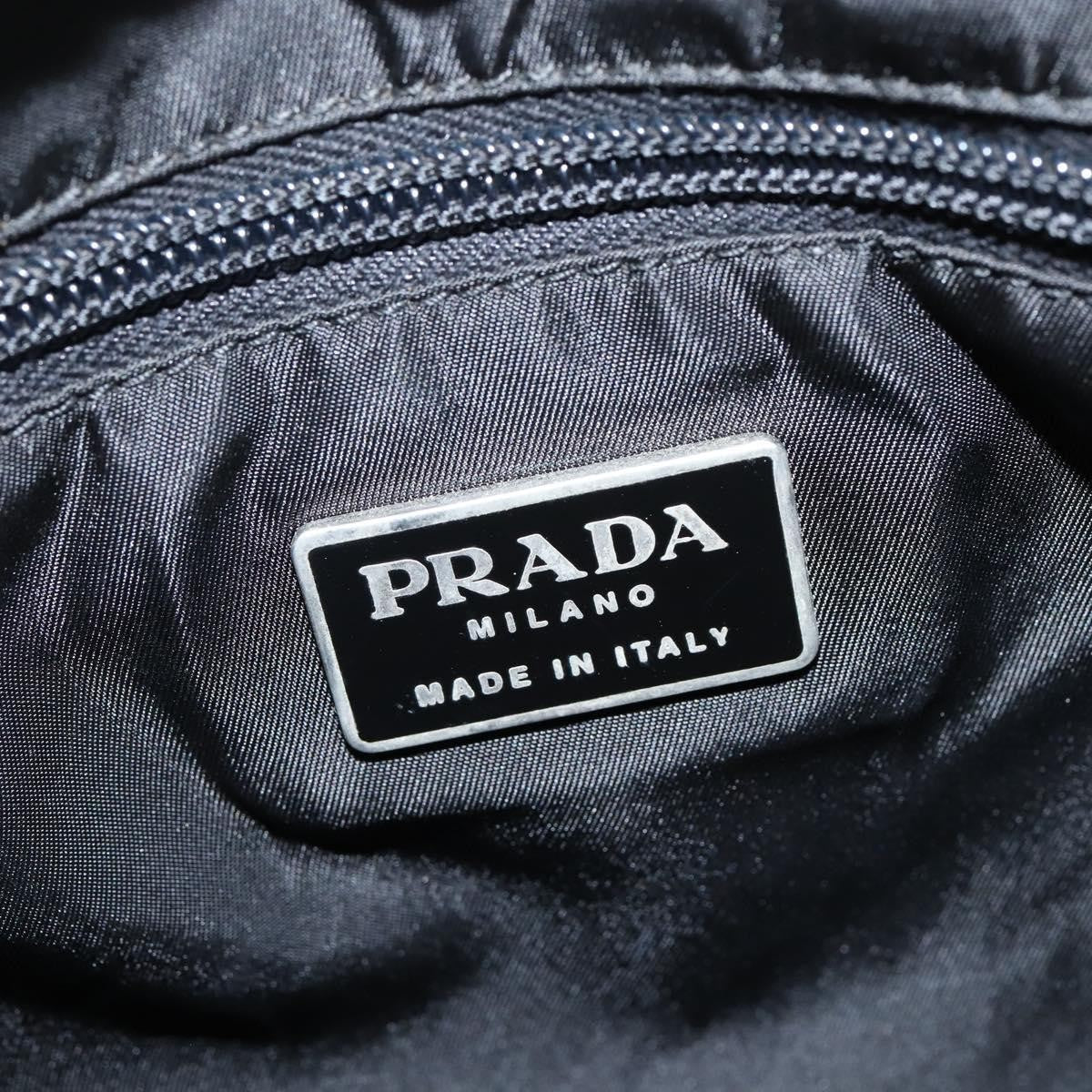Prada Resin Handle Tote Tessuto Black Nylon Tote Bag Bag (Pre-Owned)