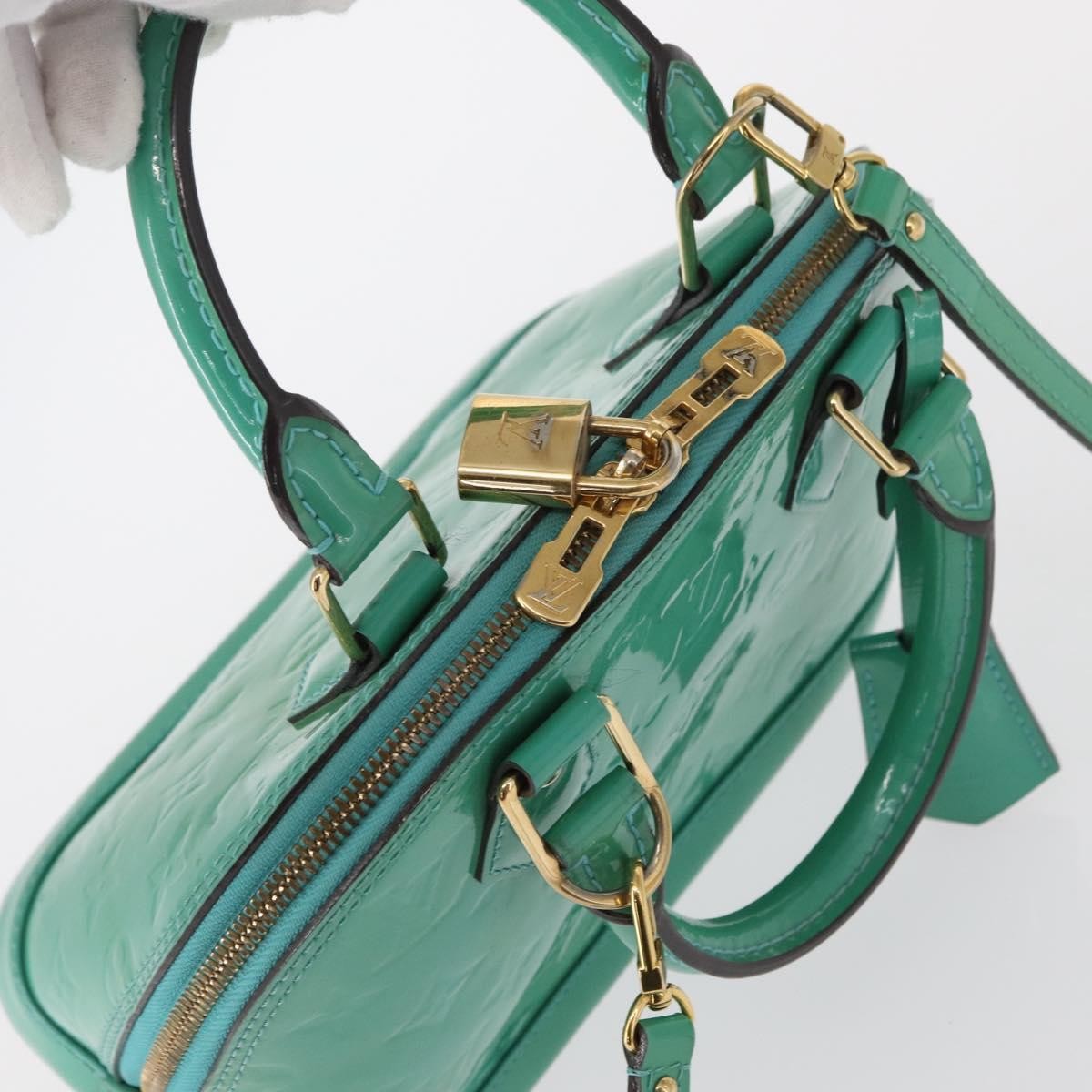 Louis Vuitton Alma Handbag Monogram Vernis Blue Patent_Leather Handbag (Pre-Owned)