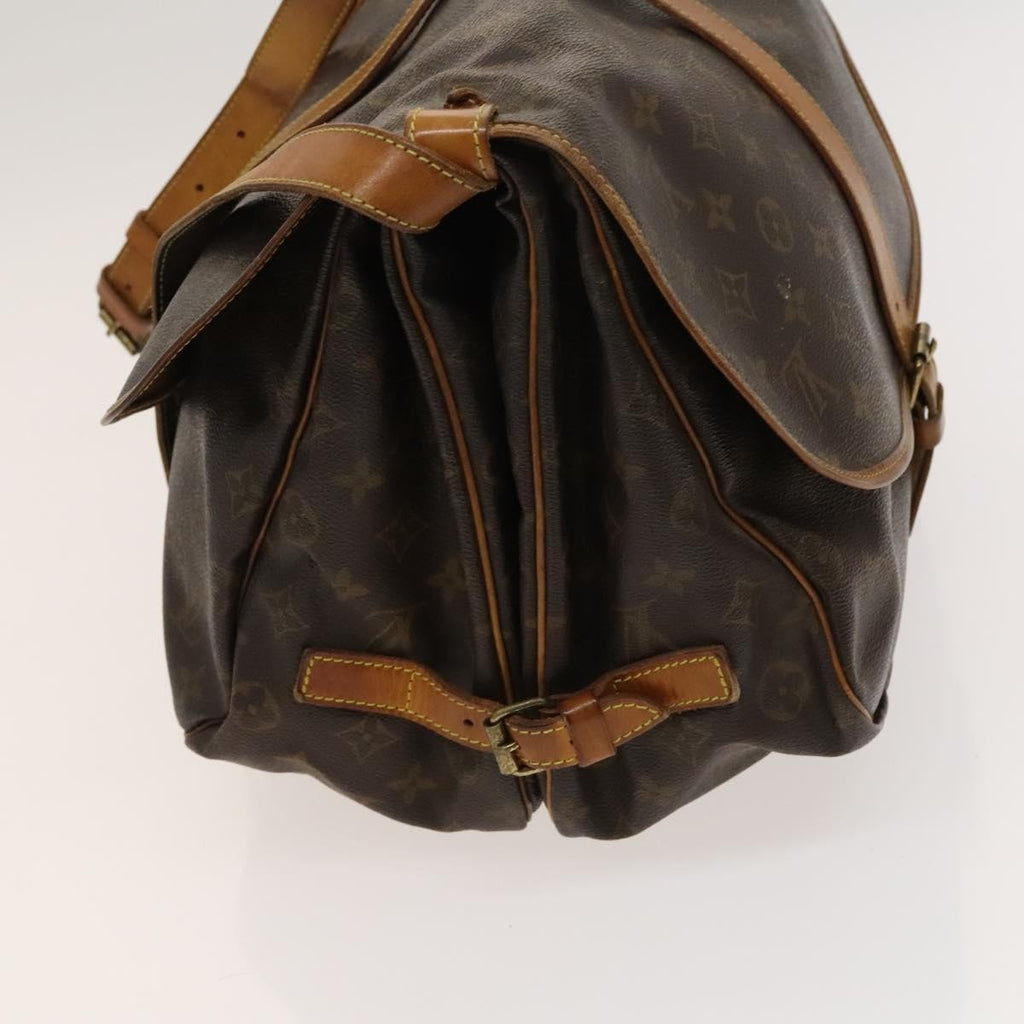 Louis Vuitton Saumur Handbag Monogram Canvas Brown Canvas Shoulder Bag Bag (Pre-Owned)
