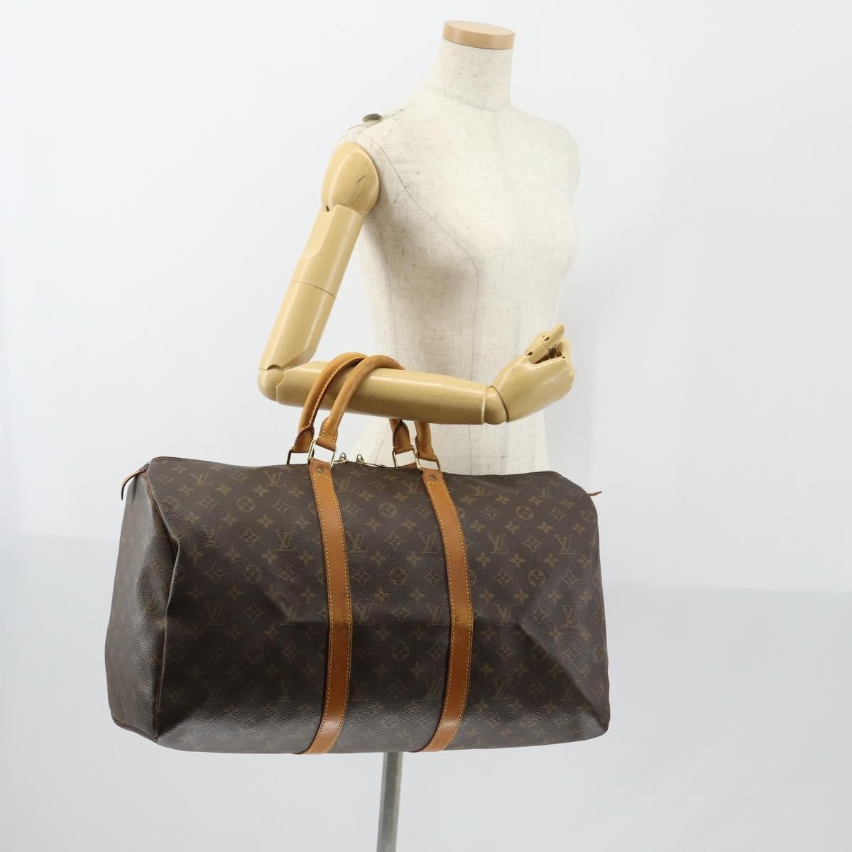 Louis Vuitton Keepall Bag Monogram Canvas Brown Canvas Travel Bag Bag (Pre-Owned)