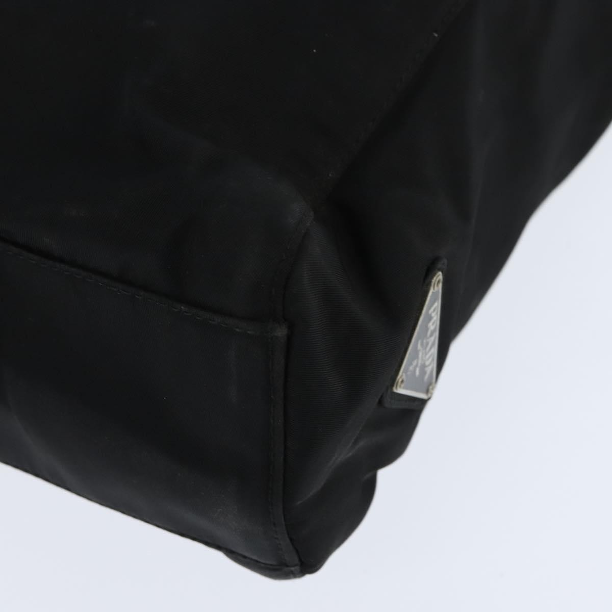 Prada Resin Handle Tote Tessuto Black Nylon Tote Bag Bag (Pre-Owned)