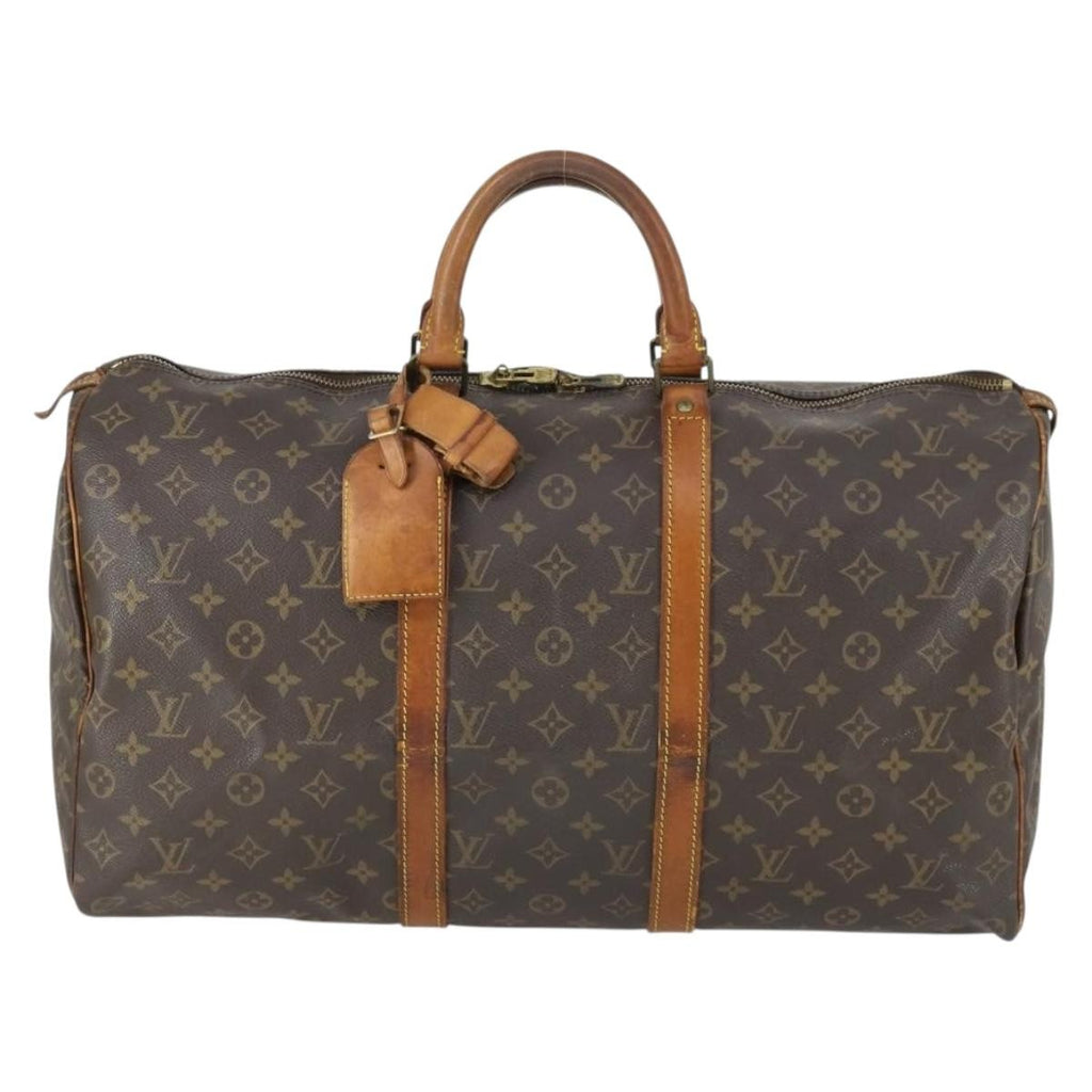Louis Vuitton Keepall Bag Monogram Canvas Brown Canvas Travel Bag Bag (Pre-Owned)