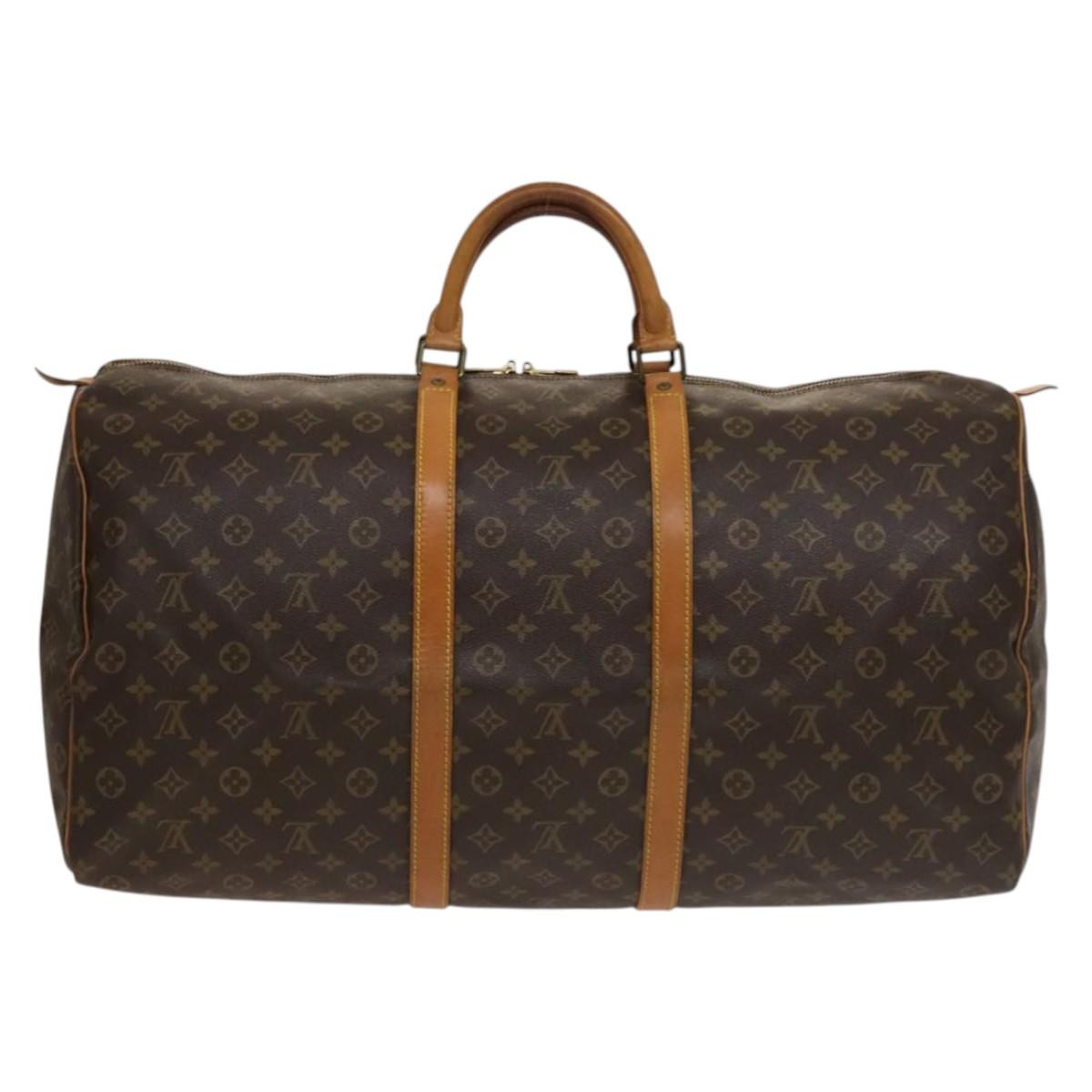 Louis Vuitton Keepall Bag Monogram Canvas Brown Canvas Travel Bag Bag (Pre-Owned)