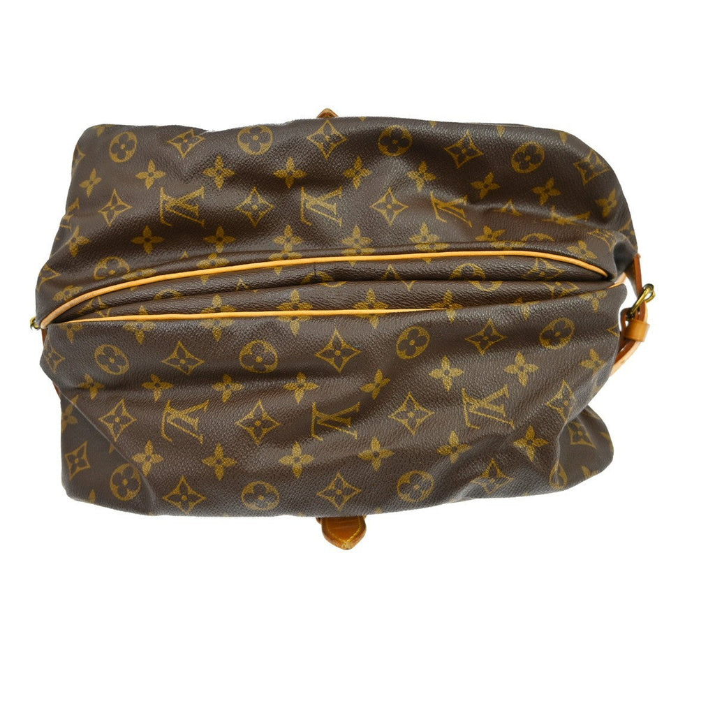 Louis Vuitton Saumur Handbag Monogram Canvas Brown Canvas Shoulder Bag Bag (Pre-Owned)