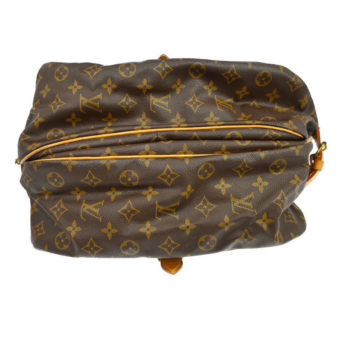 Louis Vuitton Saumur Handbag Monogram Canvas Brown Canvas Shoulder Bag Bag (Pre-Owned)