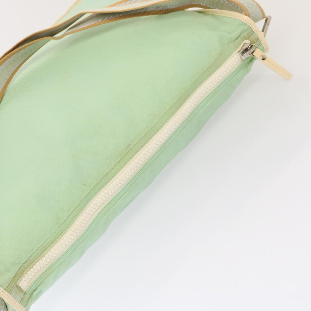 Fendi Vintage Ff Zip Shoulder Bag Zucchino Canvas Green Canvas Shoulder Bag Bag (Pre-Owned)