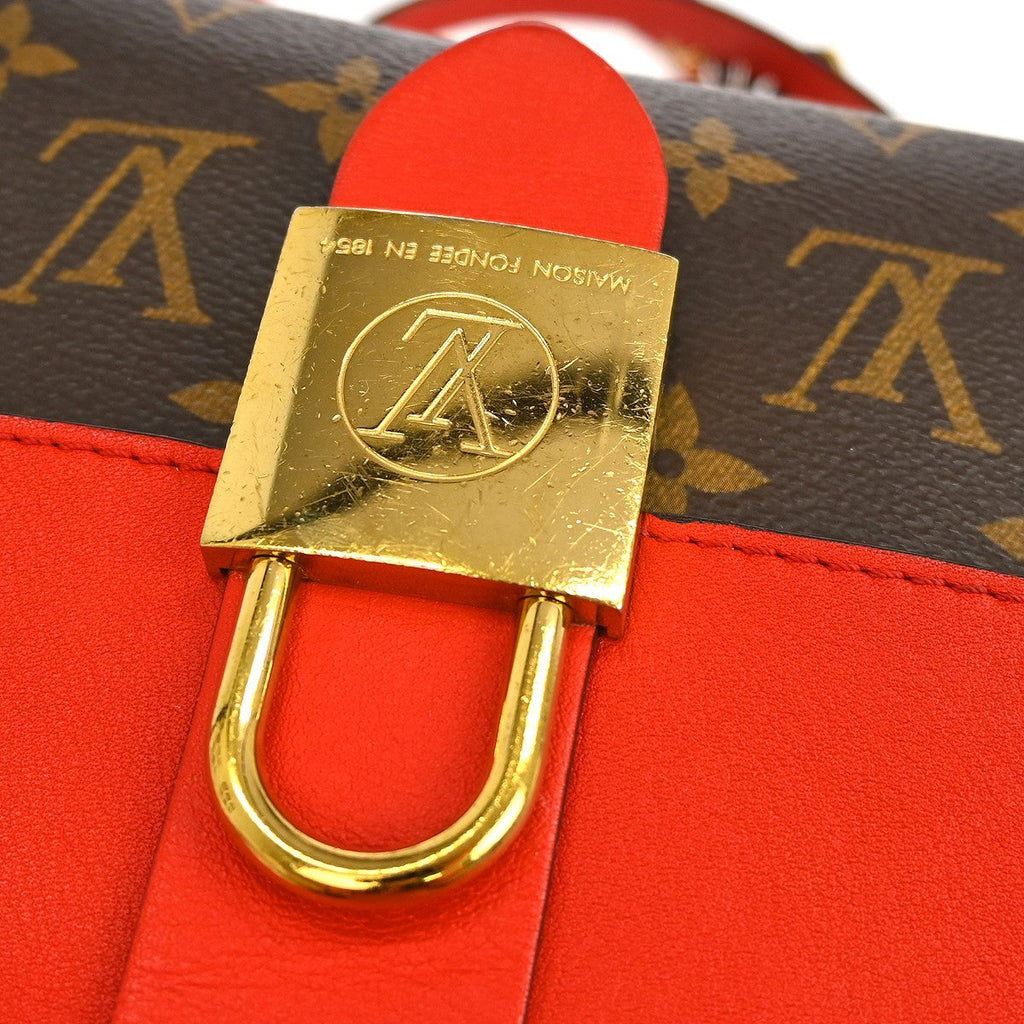 Louis Vuitton Locky Handbag Monogram Canvas With Leather Brown Canvas Handbag (Pre-Owned)
