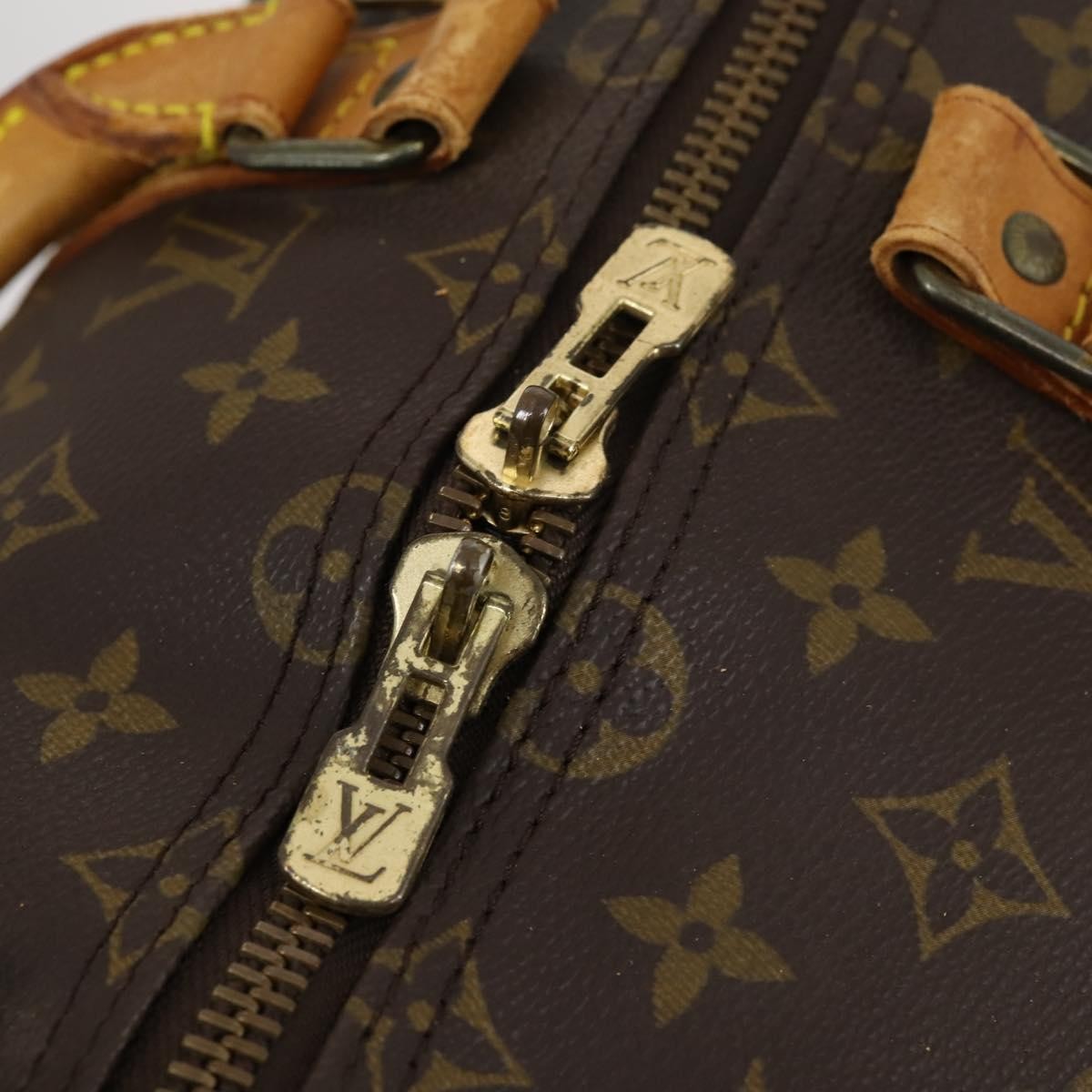 Louis Vuitton Keepall Bandouliere Bag Monogram Canvas Brown Canvas Travel Bag Bag (Pre-Owned)