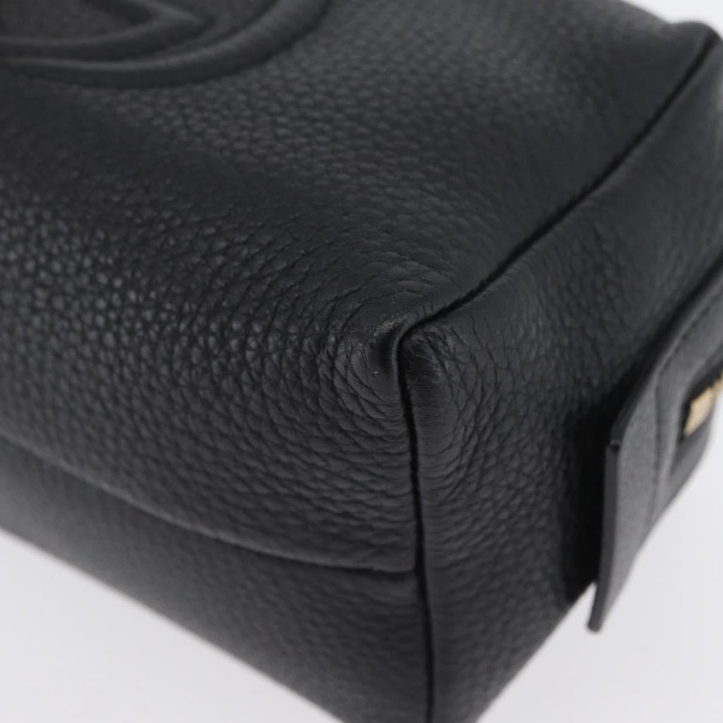 Gucci Soho Toiletry Pouch Leather Black Leather Clutche & Pouche Bag (Pre-Owned)