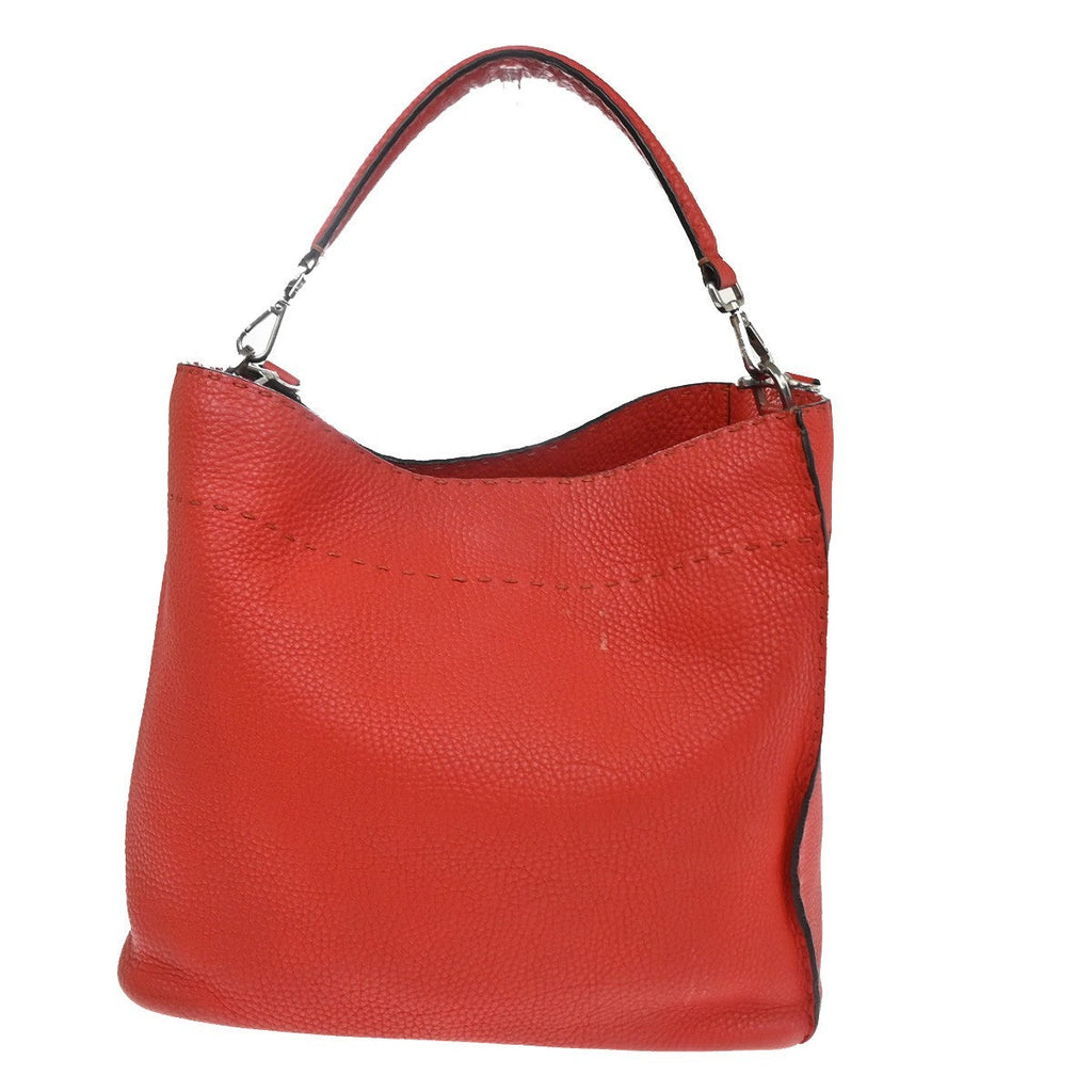 Fendi Selleria Anna Bucket Bag Leather Red Leather Tote Bag Bag (Pre-Owned)