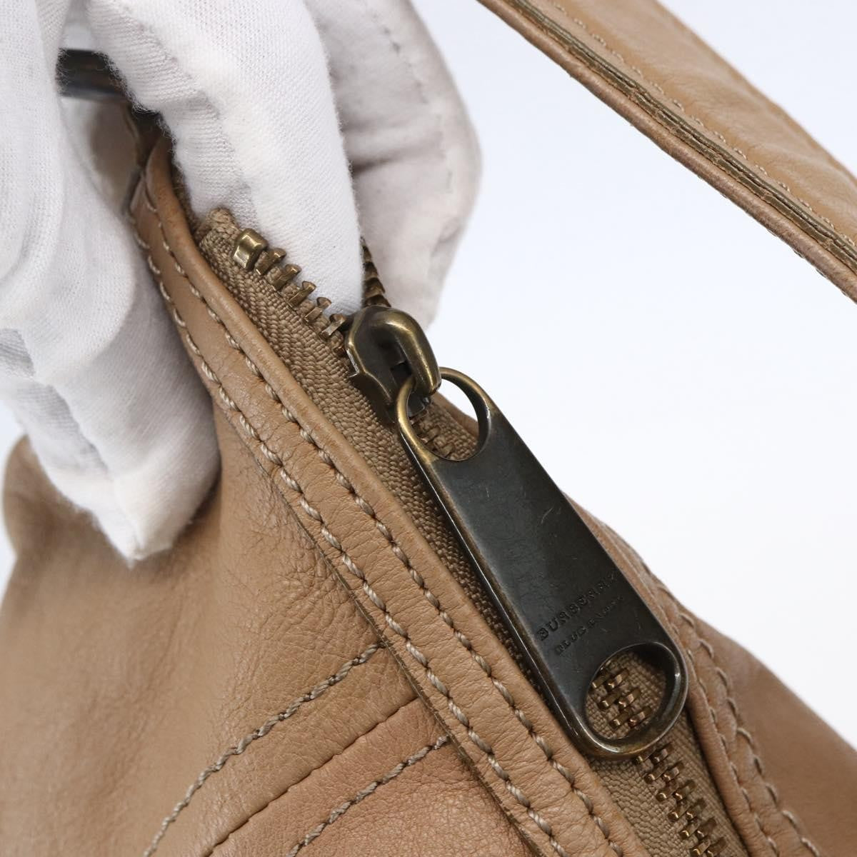 Burberry Blue Label Handbag Leather Brown Leather Handbag (Pre-Owned)