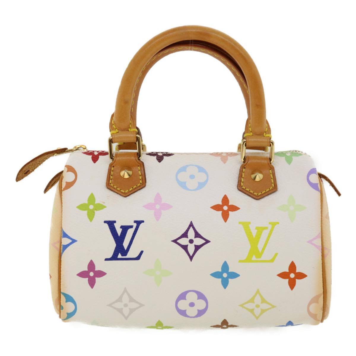 Louis Vuitton Speedy Mini Hl Handbag Monogram Multicolor White Canvas Bag (Pre-Owned)