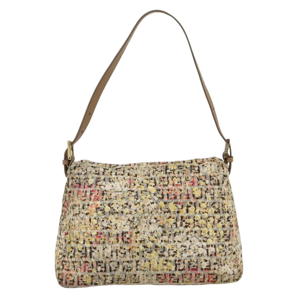 Fendi Mamma Baguette Zucca Canvas Beige Canvas Shoulder Bag Bag (Pre-Owned)