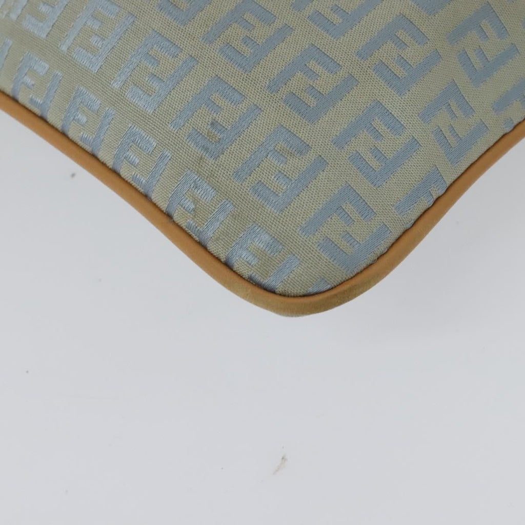 Fendi Vintage Flat Crossbody Bag Zucchino Canvas Blue Canvas Shoulder Bag Bag (Pre-Owned)