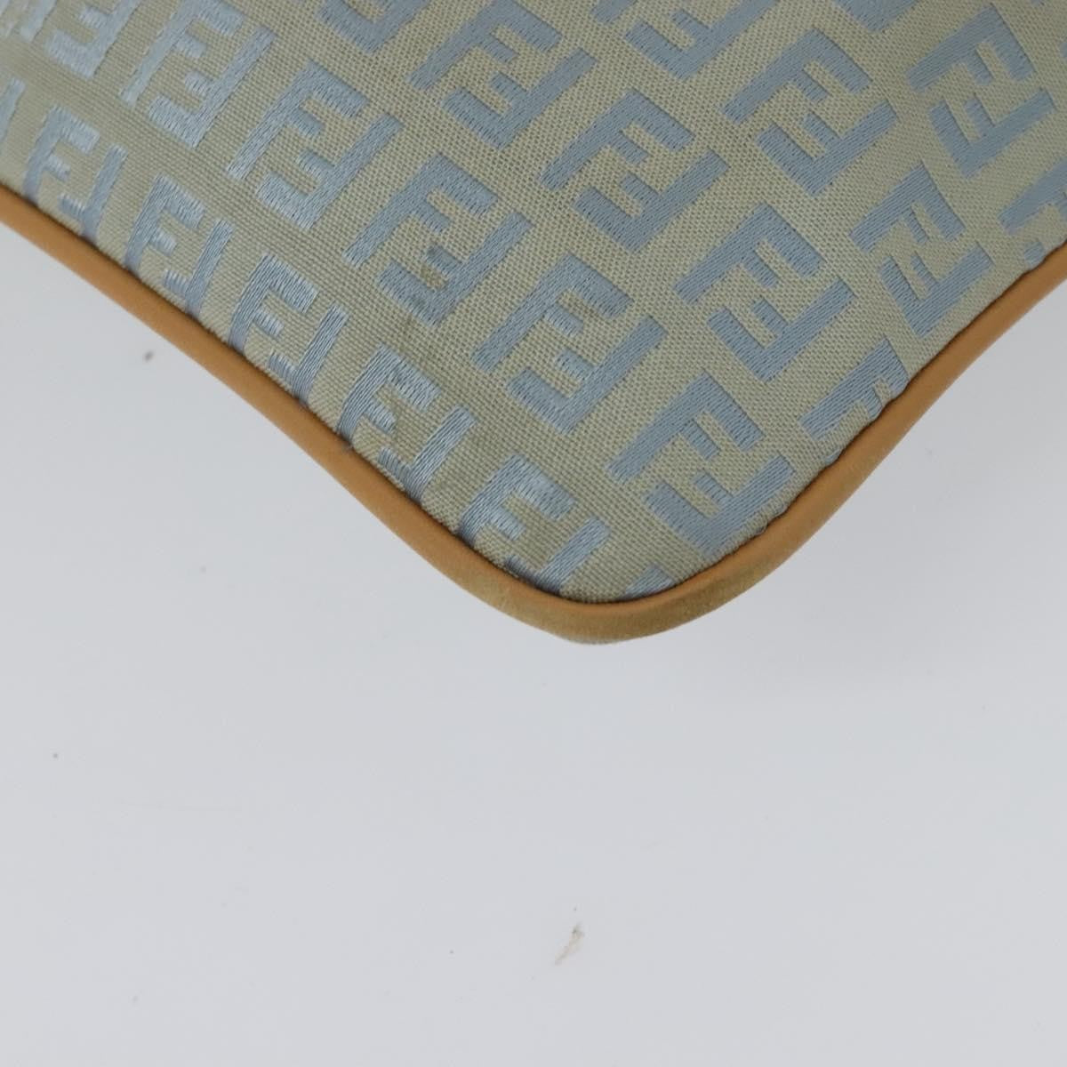 Fendi Vintage Flat Crossbody Bag Zucchino Canvas Blue Canvas Shoulder Bag Bag (Pre-Owned)