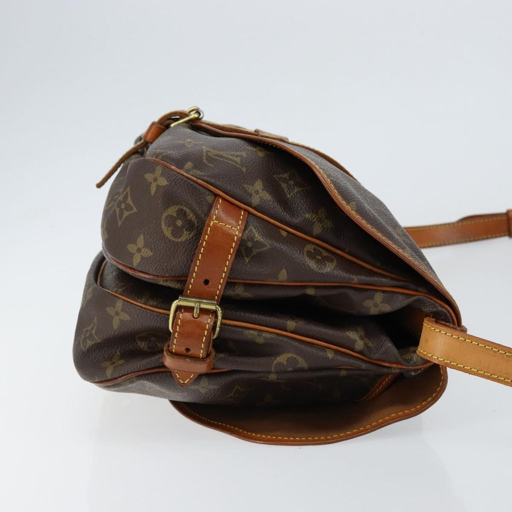 Louis Vuitton Saumur Handbag Monogram Canvas Brown Canvas Shoulder Bag Bag (Pre-Owned)