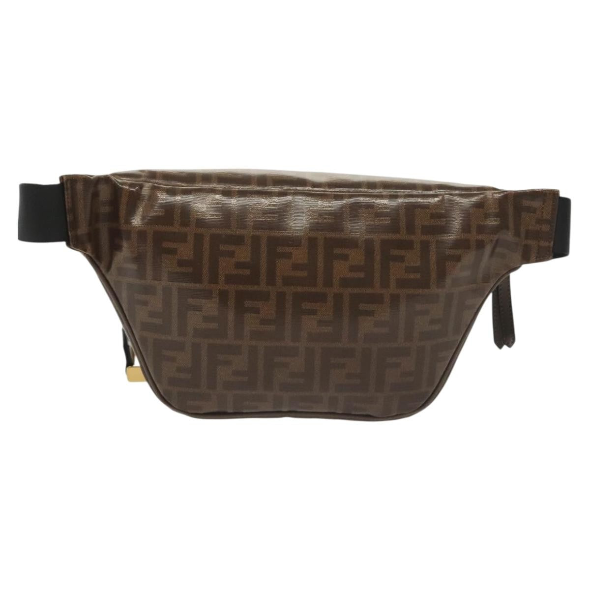 Fendi Mania Logo Waist Bag Zucca Coated Canvas Brown Canvas Clutche & Pouche Bag (Pre-Owned)