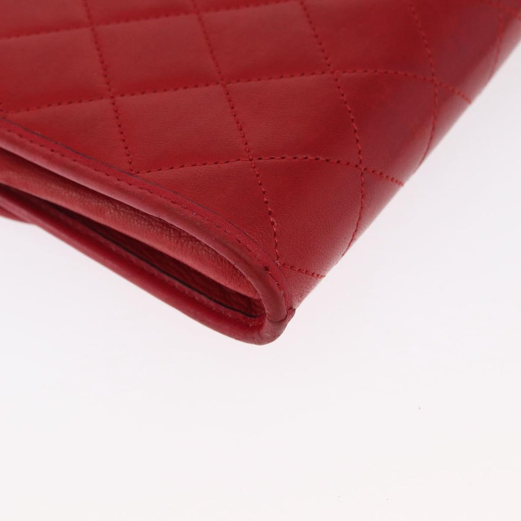 Chanel Vintage Clutch Leather Red Leather Clutche & Pouche Bag (Pre-Owned)