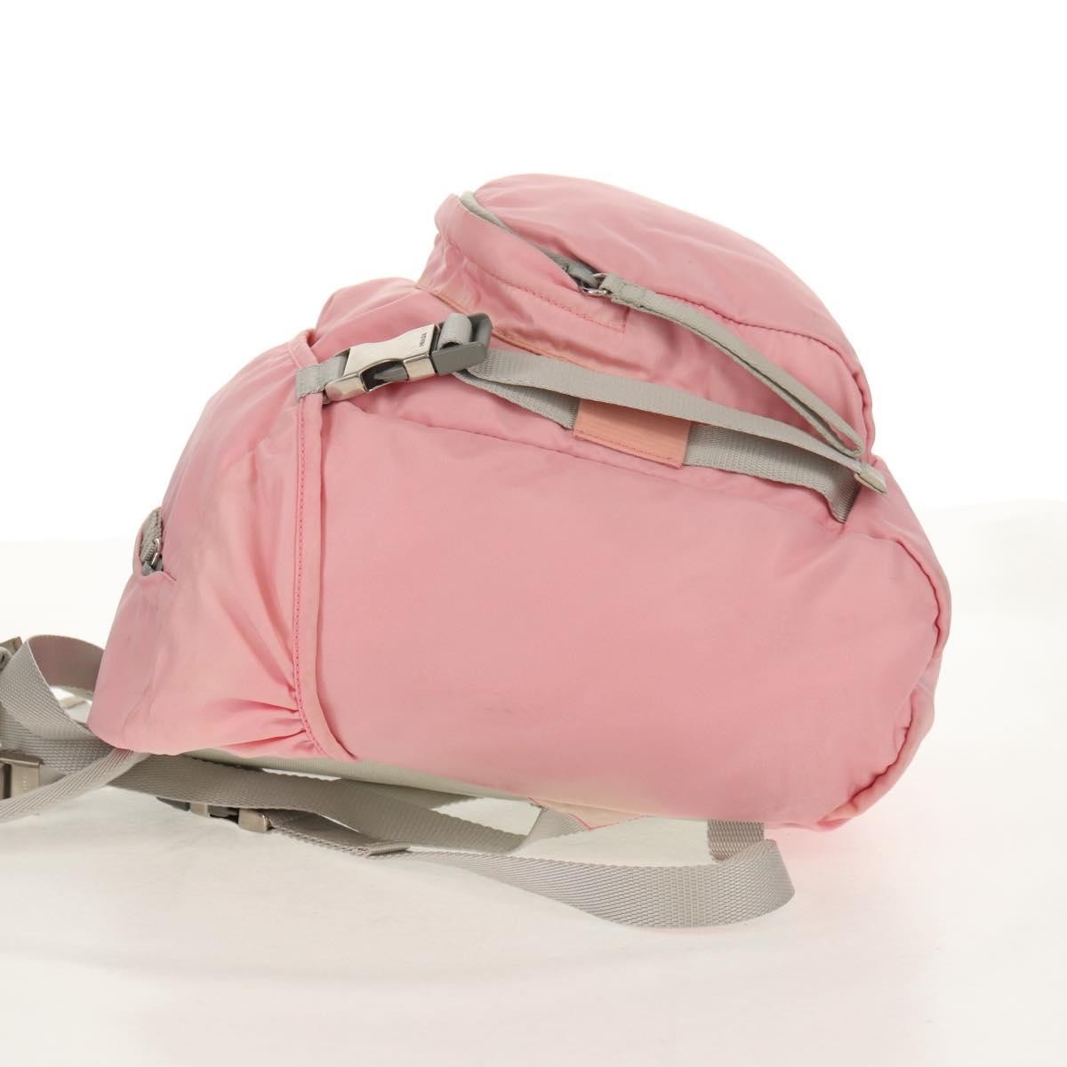 Prada Double Buckle Backpack Tessuto Pink Nylon Backpack Bag (Pre-Owned)