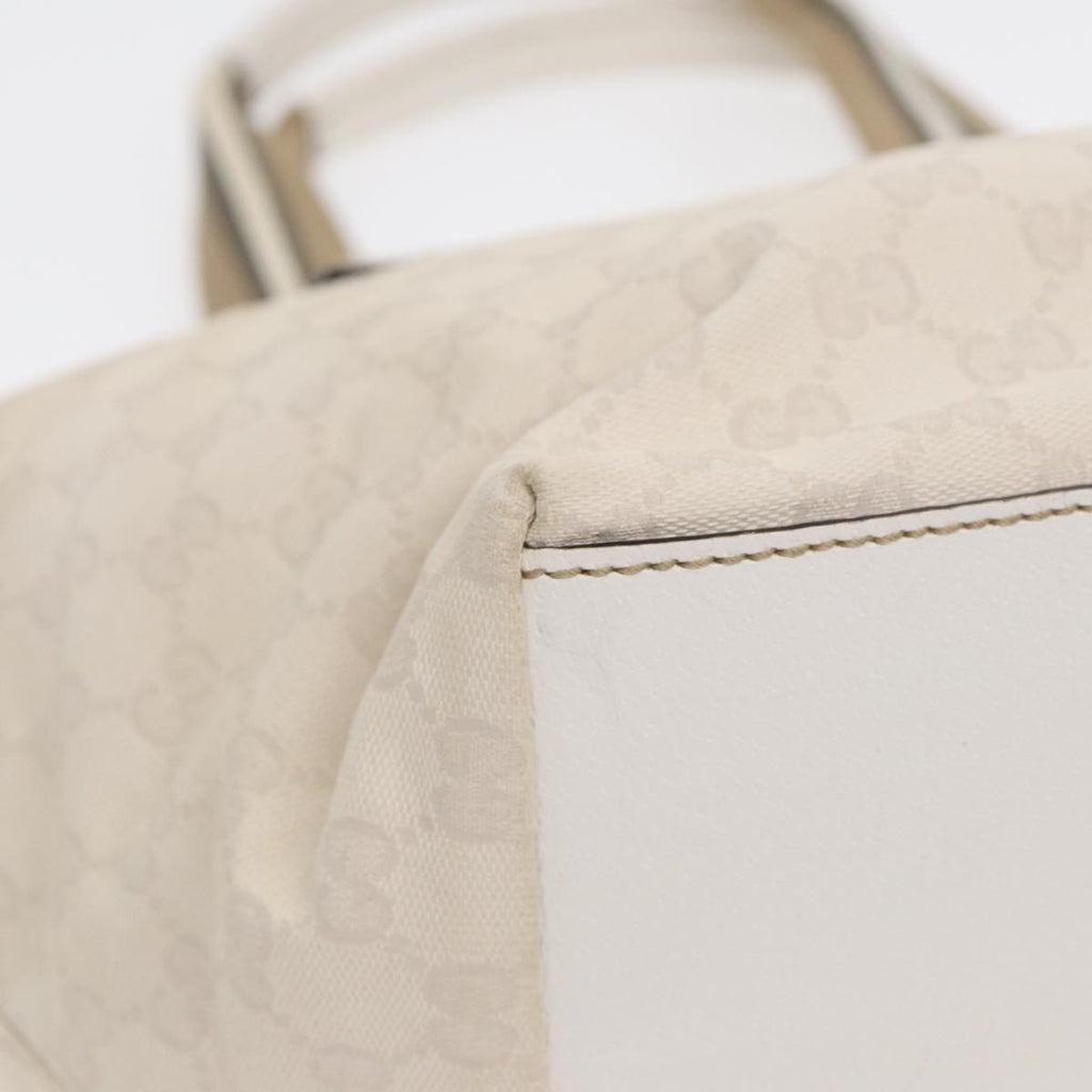 Gucci Web Zip Tote Gg Canvas Beige Canvas Tote Bag Bag (Pre-Owned)
