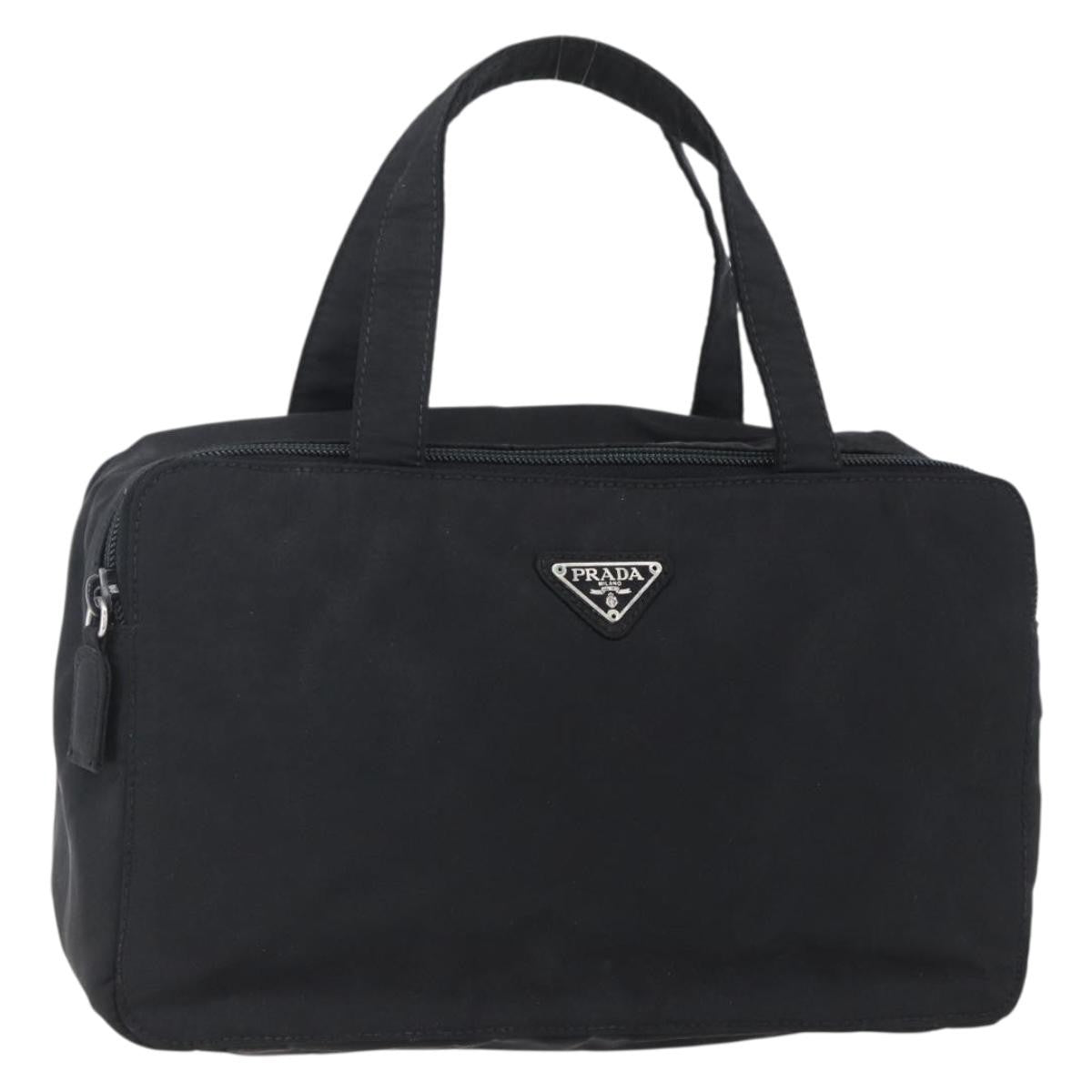 Prada Vintage Handbag Tessuto Black Nylon Handbag (Pre-Owned)