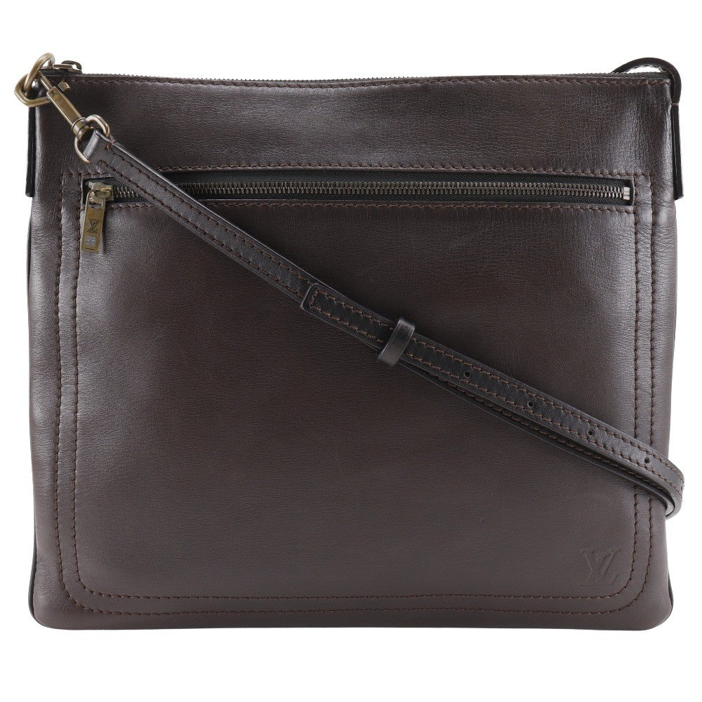 Louis Vuitton Sac Plat Crossbody Bag Utah Leather Brown Leather Shoulder Bag Bag (Pre-Owned)