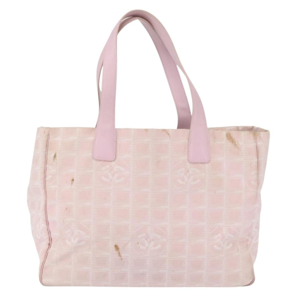 Chanel Travel Line Tote Nylon Pink Nylon Tote Bag Bag (Pre-Owned)