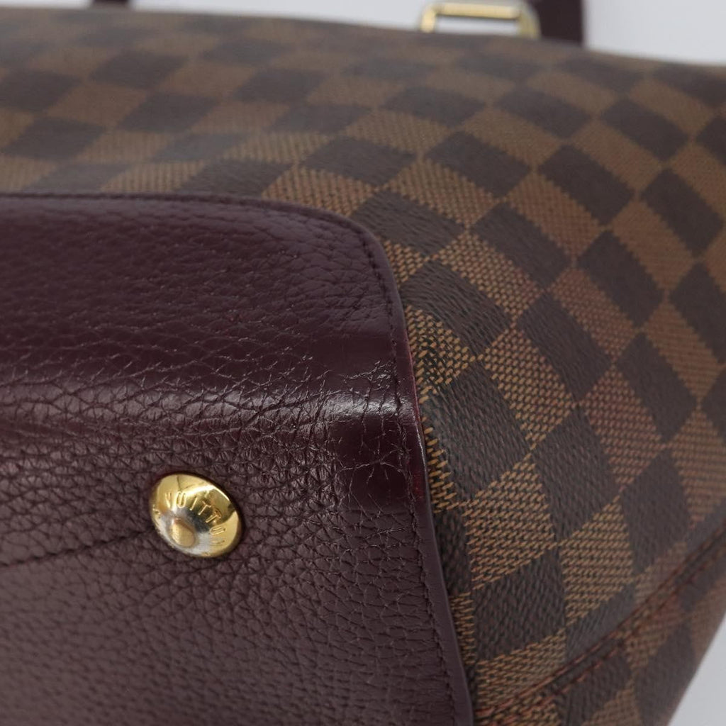 Louis Vuitton Hyde Park Handbag Damier With Leather Brown Canvas Handbag (Pre-Owned)