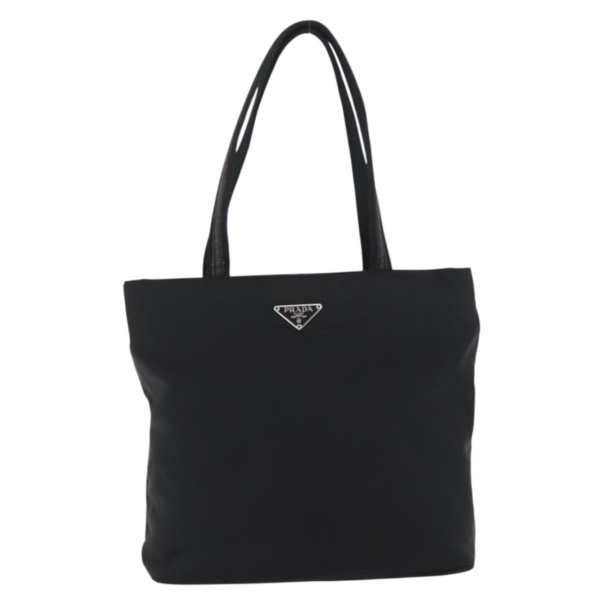 Prada Vintage Tote Nylon Black Nylon Tote Bag Bag (Pre-Owned)