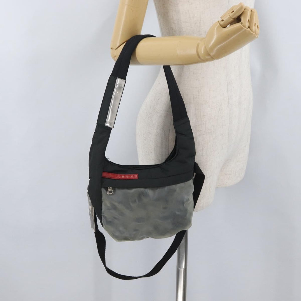 Prada Vintage Sport Shoulder Bag Nylon Black Nylon Shoulder Bag Bag (Pre-Owned)