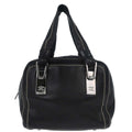 Chanel Cc Bowler Leather Black Leather Handbag (Pre-Owned)